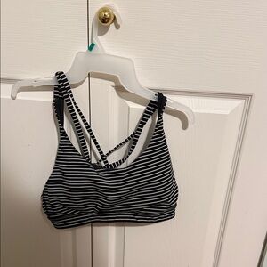 lululemon athletica Black and White Striped bra